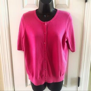 Liz Claiborne Pink Button Front Cardigan PM